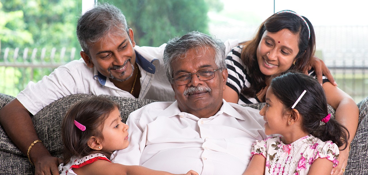 Portrait of multi generations Indian family at home. Asian people living lifestyle.; Shutterstock ID 199667357; PO: 123