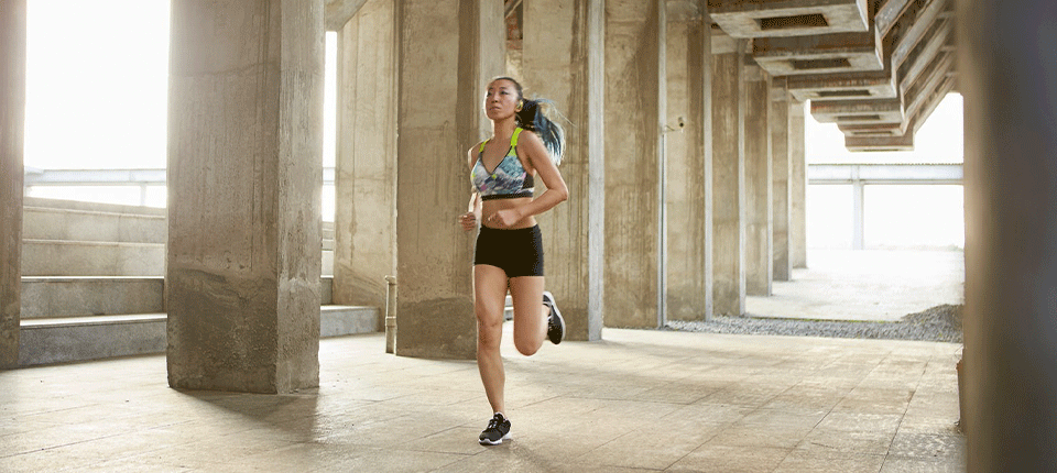 a woman running
