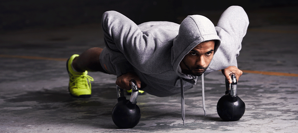 a man exercising