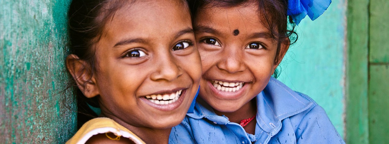 Sisters smiling